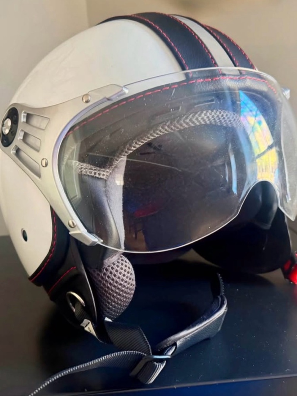Honz Retro, Open-Face Motorcycle Helmet with Clear Visor